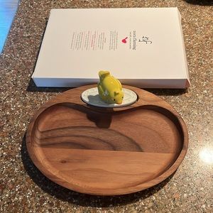 Retired Nora Fleming black walnut tidbit tray